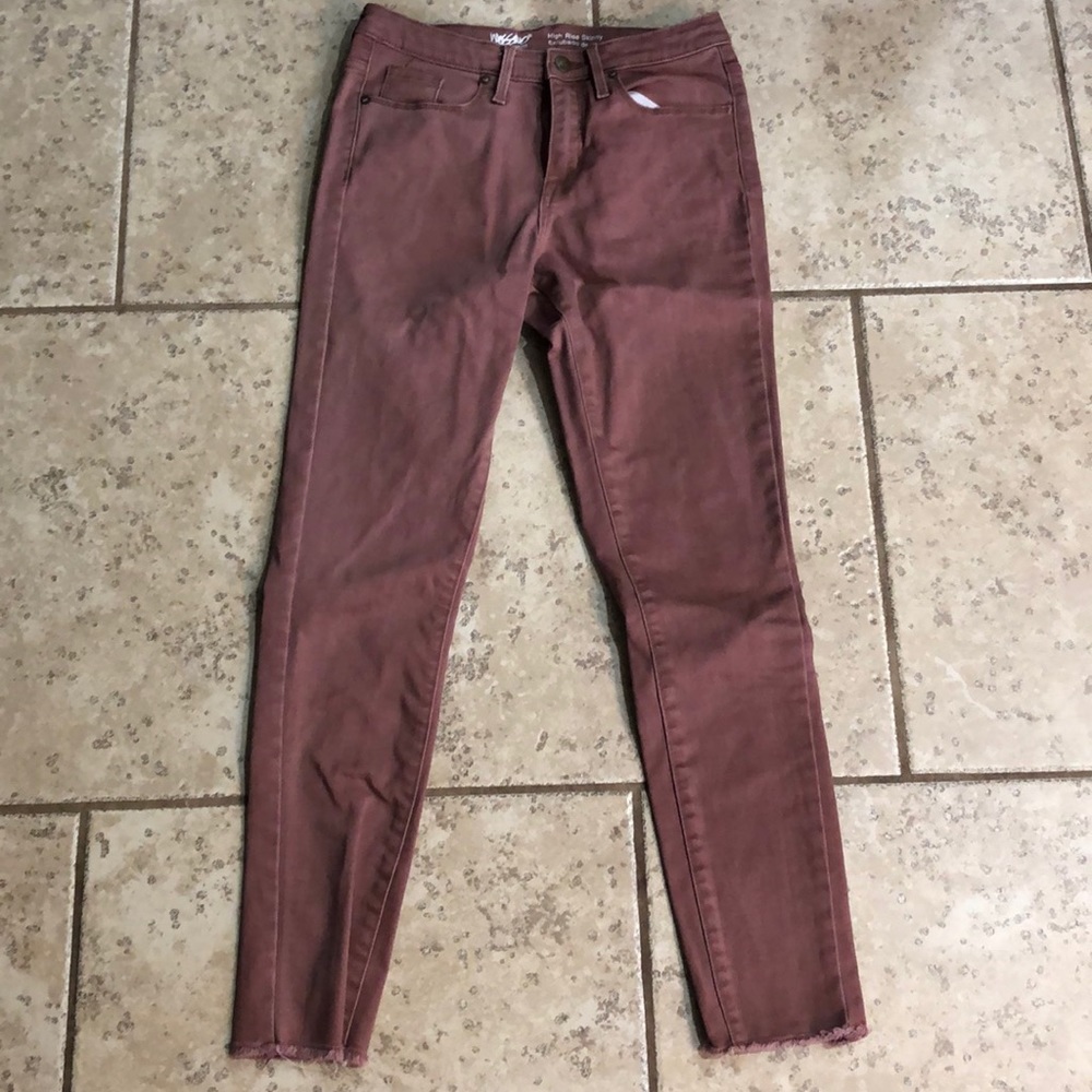 Dark blush skinny jeans